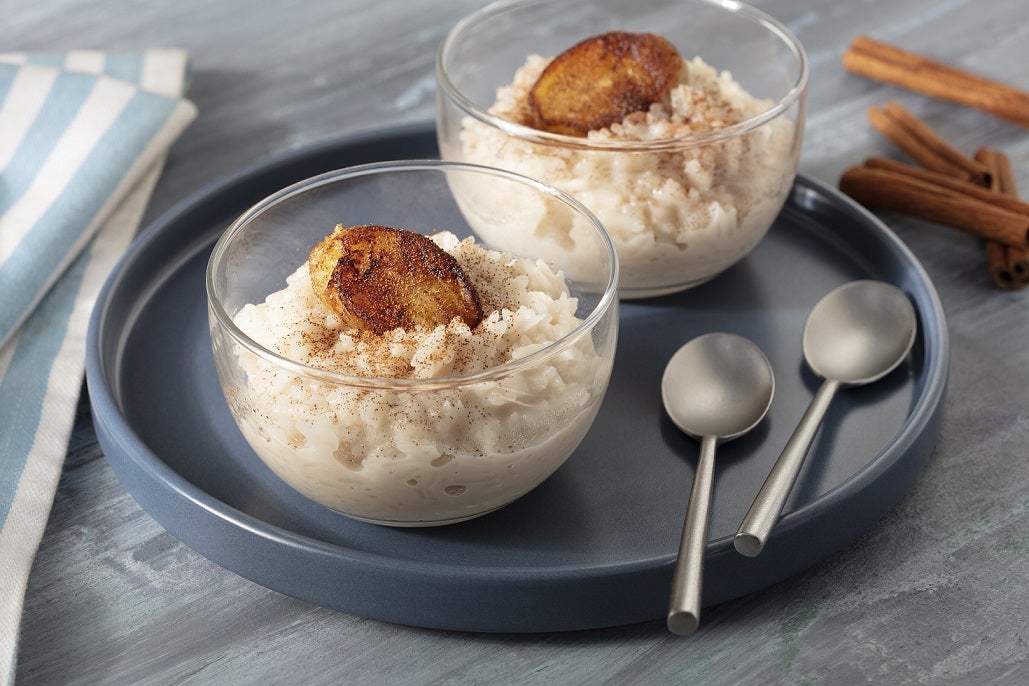 Arroz Doce de Banana Caramelizada