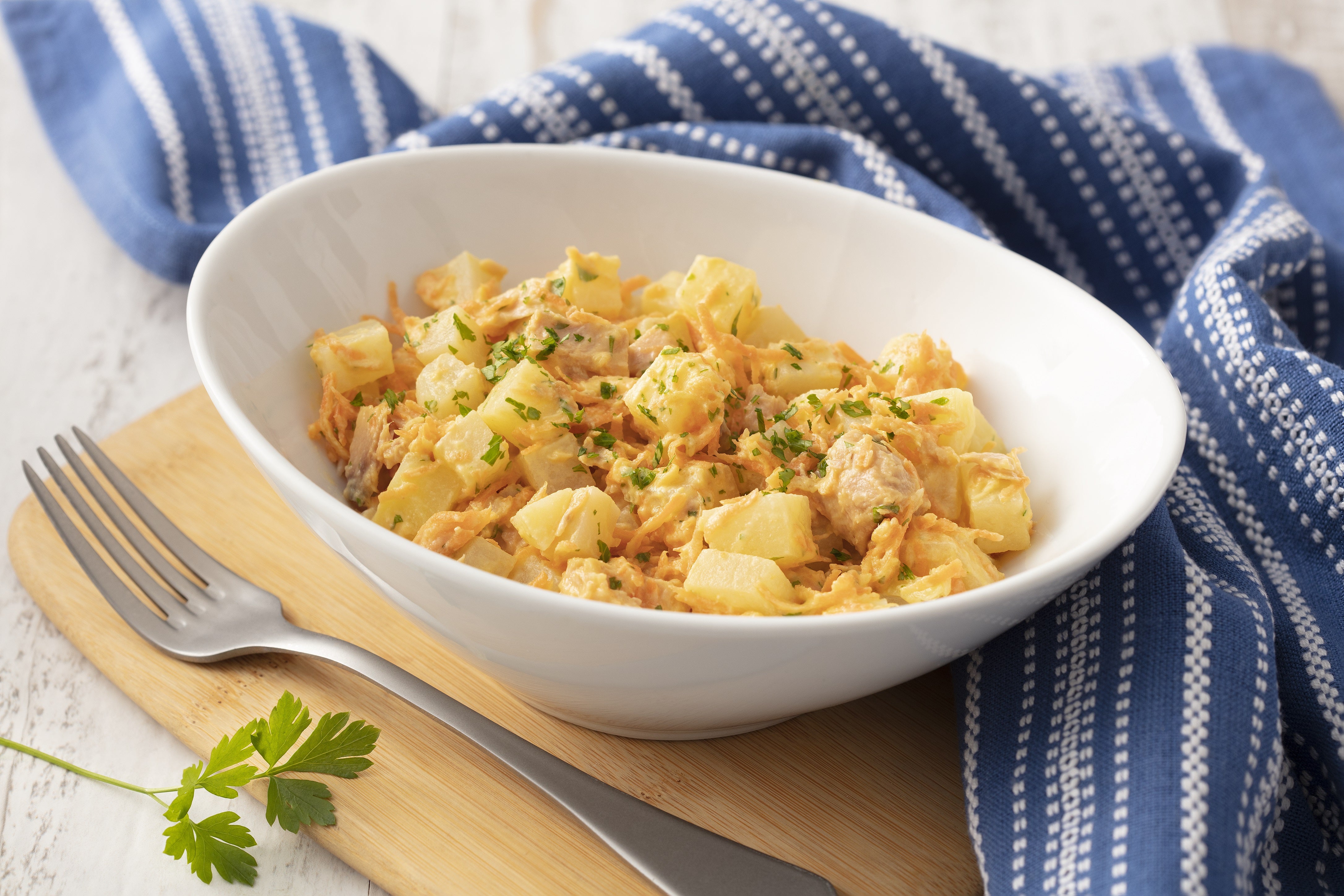 Salada de Batata com Atum e Cenoura