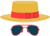 Ícone de óculos e chapéu